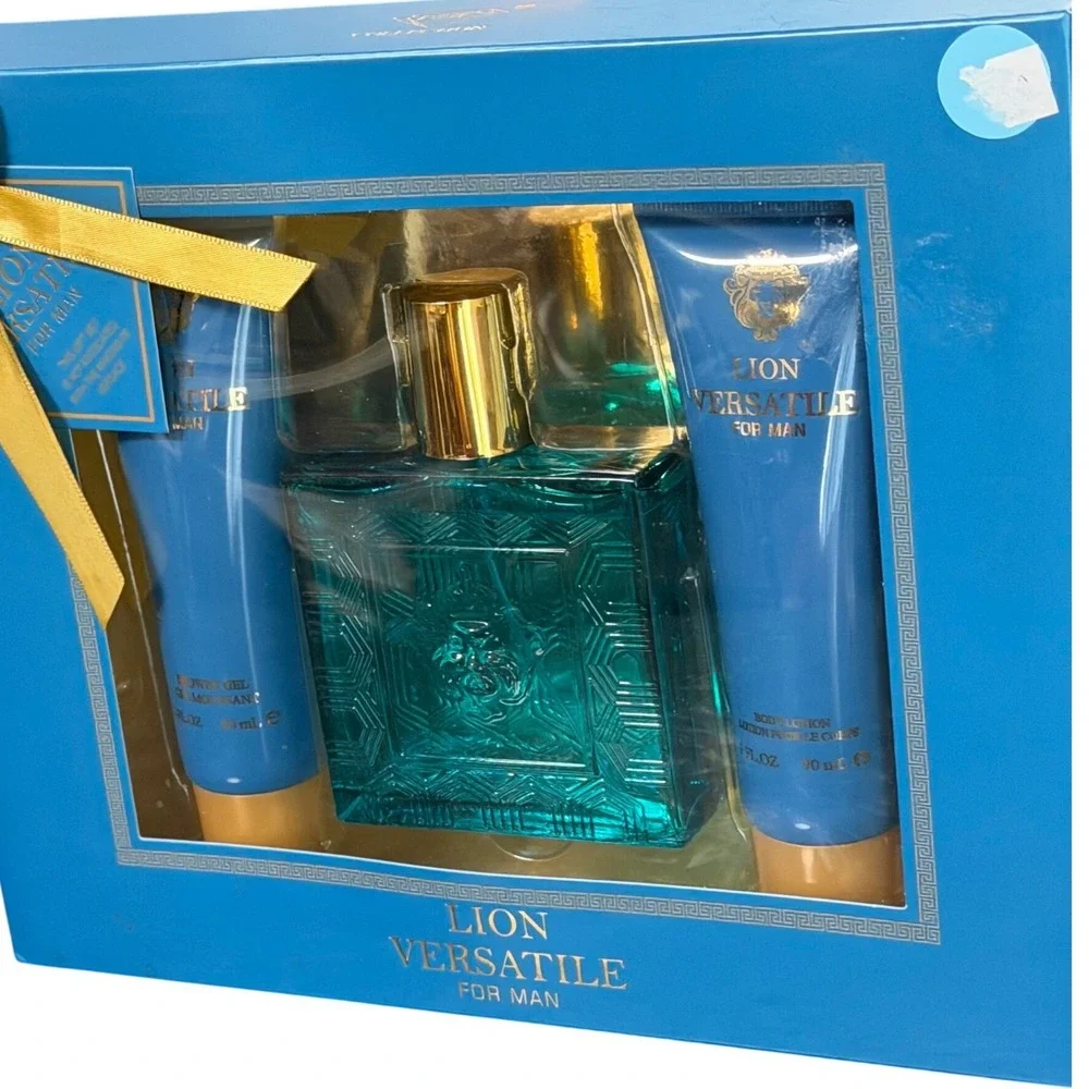 Lion Versatile‎ For Man EBC Collection Fragrance Gift Set 3.4oz Spray Lotion Gel